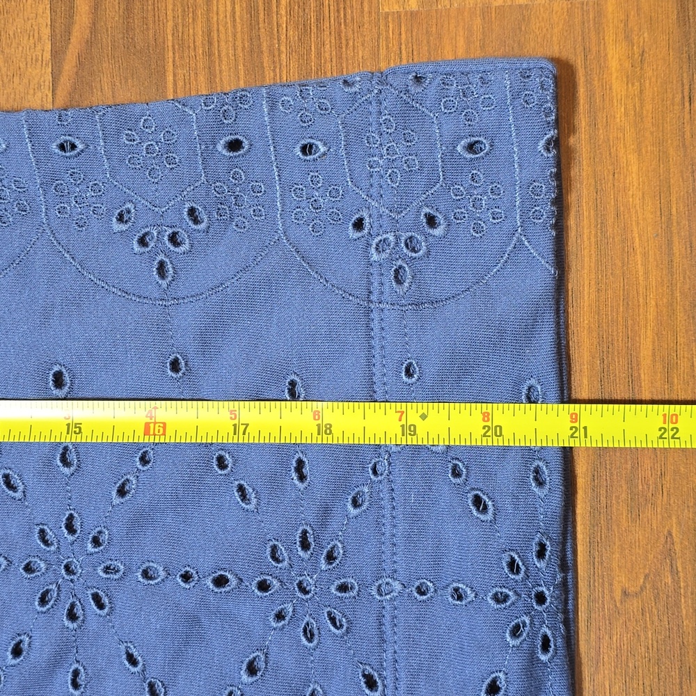 LOFT Petite Eyelet Mixed Media Short Sleeve Sweatshirt - Picture 10 of 10